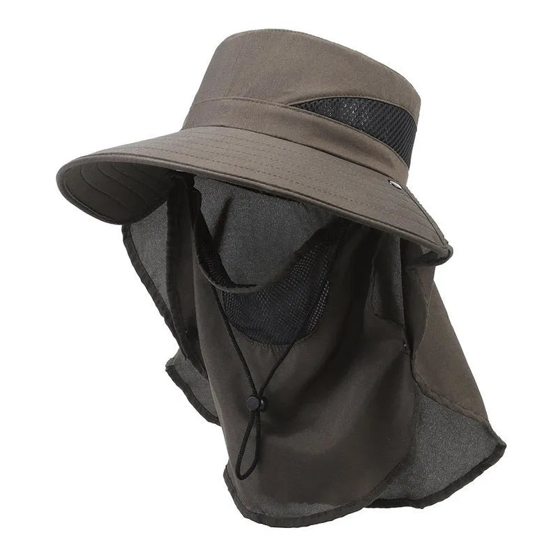 Men's adjustable fisherman bucket hat with wide brim for sun protection