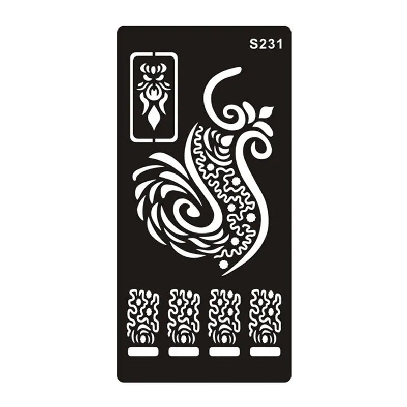 Hollow tattoo template sticker with geometric Southeast Asia style design on water transfer paper