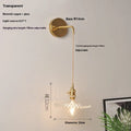 Retro brass and glass lotus wall lamp in white, 22cm diameter