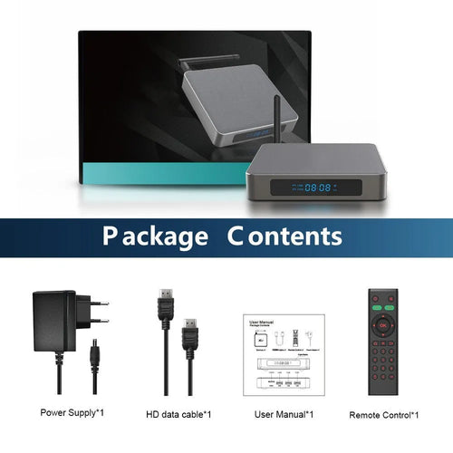 Android TV box with 8K output, Bluetooth, and multiple storage options