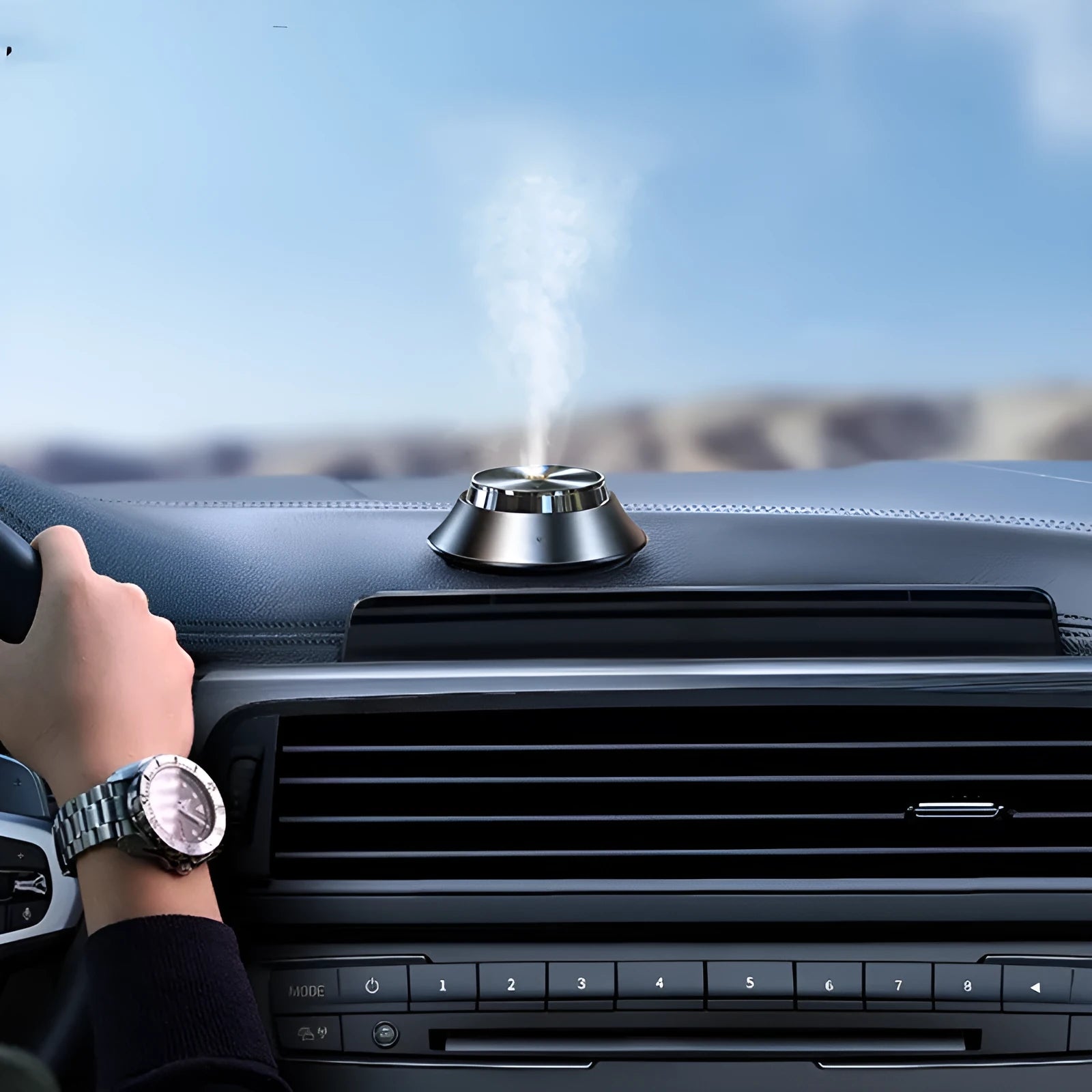 Black metal butterfly car aromatherapy diffuser with USB cable and essential oil bottle