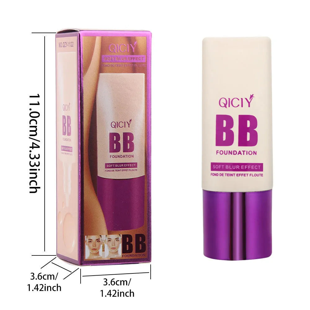 Feeding bottle containing liquid foundation concealer BB cream in ten different shade options.