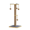 Scratch-resistant cat climbing frame with hanging ball toy on carpet leather surface