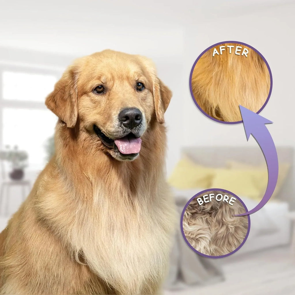 Purple pet grooming comb with stainless steel teeth for detangling dog and cat hair