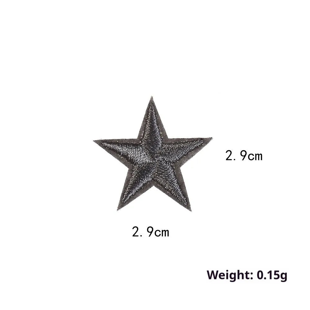 Colourful five-pointed star cloth embroidery stickers for DIY clothing decoration and craft projects