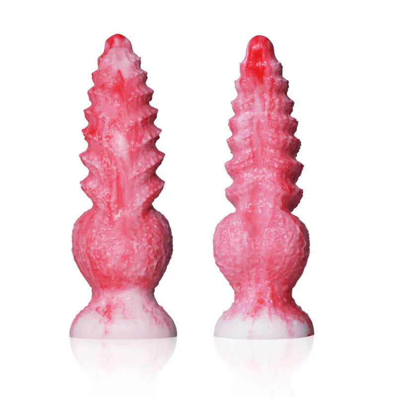 Pink shaped penis women's masturbation device made from platinum silicone with Berserker S and M size options