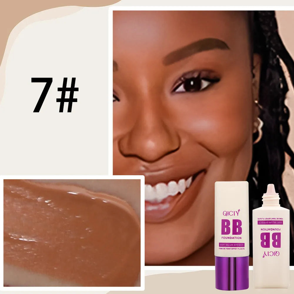 Feeding bottle containing liquid foundation concealer BB cream in ten different shade options.