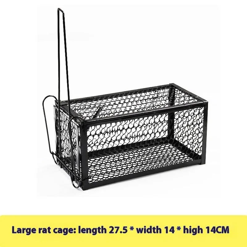 Indoor automatic mouse cage trap in metal and plastic construction with small medium large size options