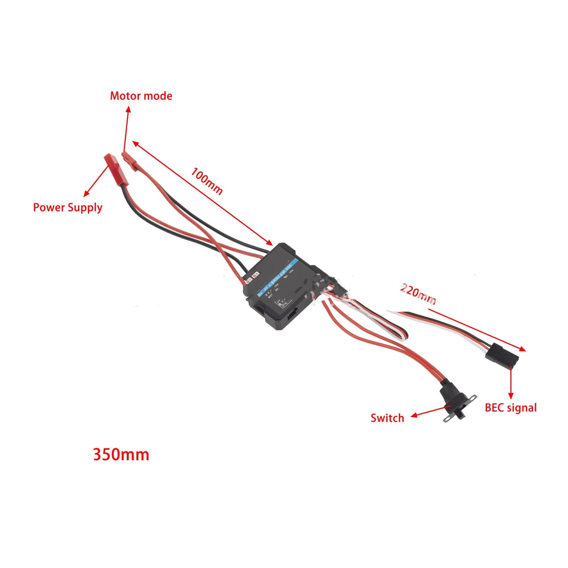 Small Boat 40A miniature brushed electric speed controller for RC models