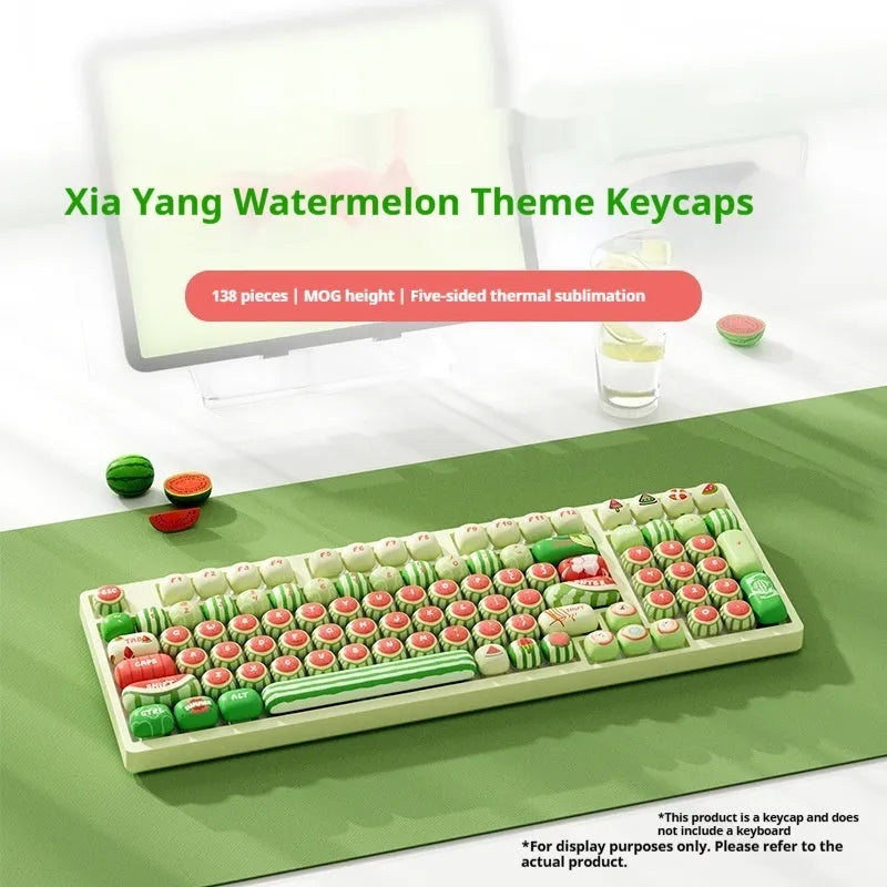Watermelon themed mechanical keyboard key caps with five-sided sublimation printing on PBT material