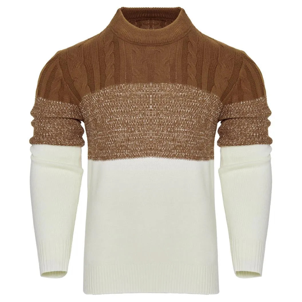 Men's long-sleeved knitted pullover sweater for autumn and winter in multiple sizes and styles.