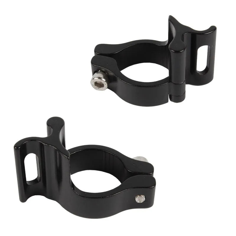 Black aluminium alloy clamp ring with a 28.6mm diameter for vehicle cable management.