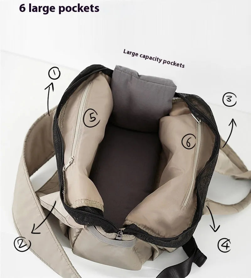 Apricot cloth pet carrier handbag showing portable design for pet transport