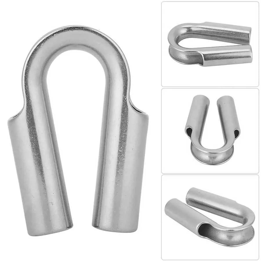 Stainless steel tubular chicken heart round sleeve ring set showing multiple sizes from M4 to M35