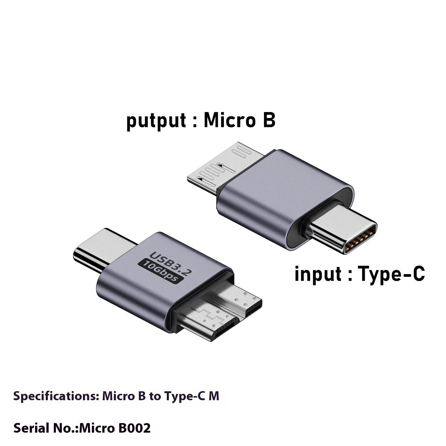 Micro B adapter converter showing USB and Type-C to Micro B interface options for charging and data transfer.