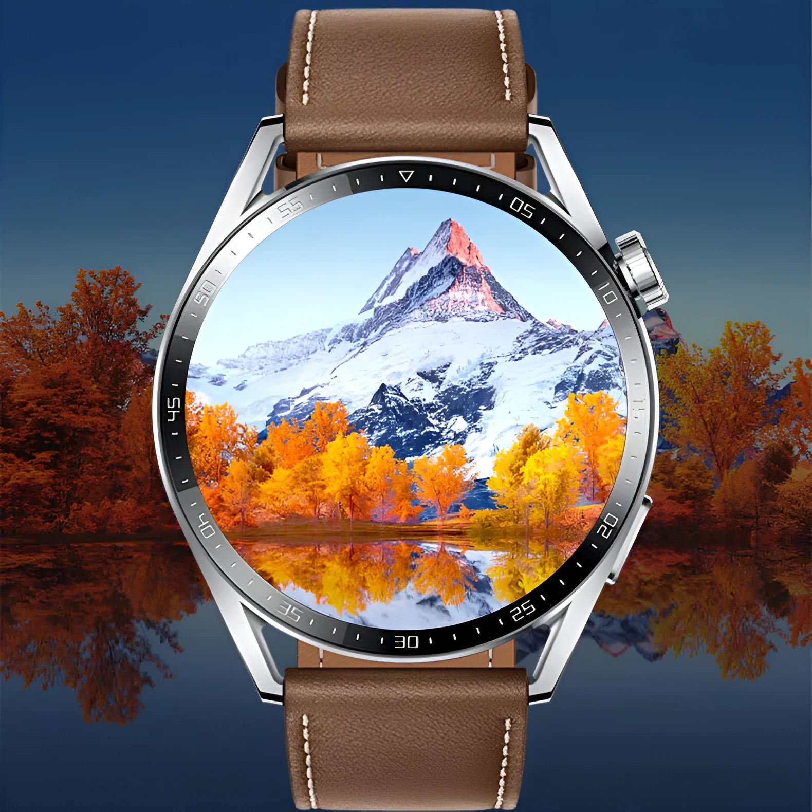 GS3 Max black smartwatch with IPS screen on a silicone strap, showing health stats interface.