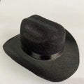 British cat cowboy hat in non-woven fabric with pointed ears, shown in black with ribbon trim