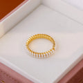 Gold geometric pearl women's adjustable open ring on copper with round elements