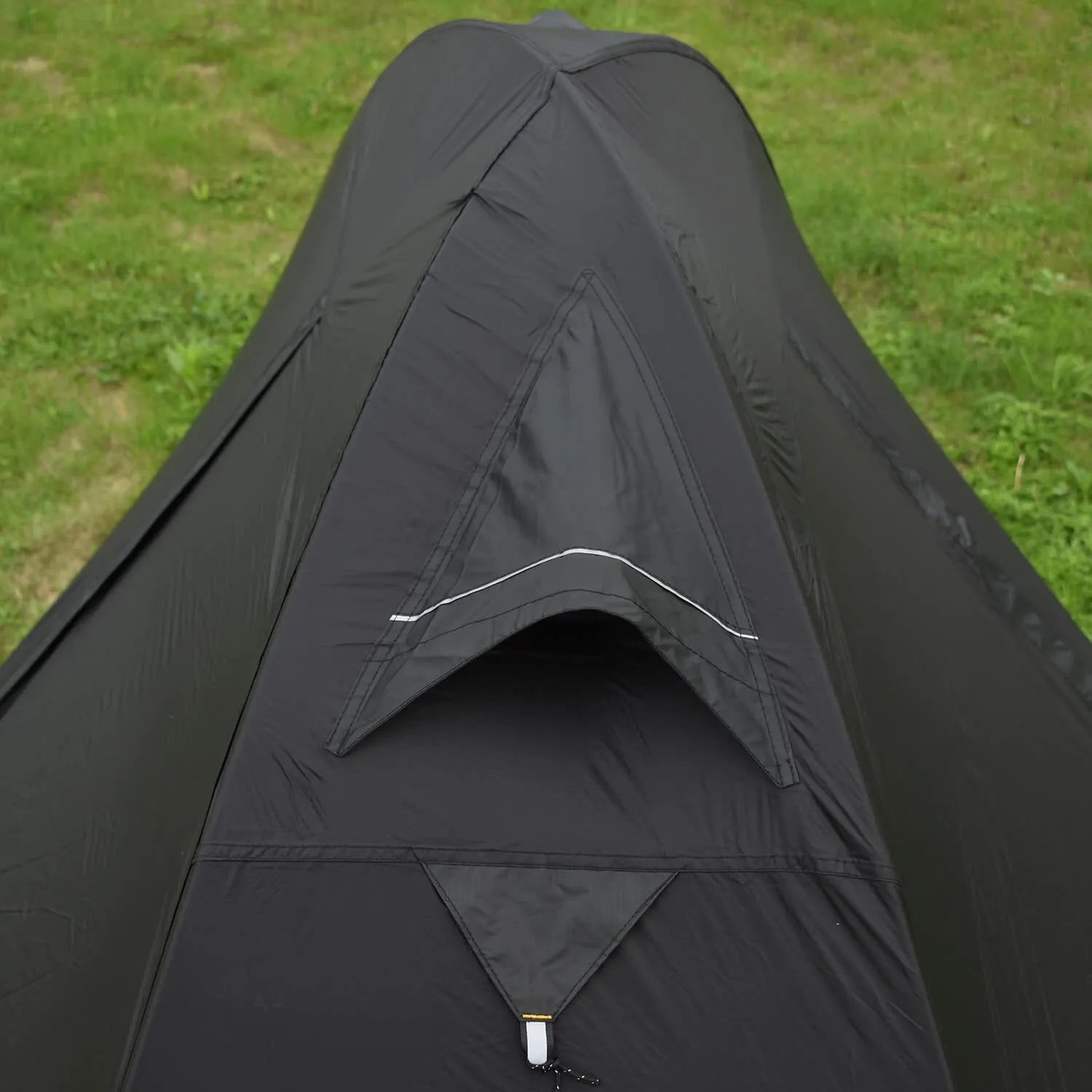 Single person camping tent with aluminium poles in red colour, showing double account design