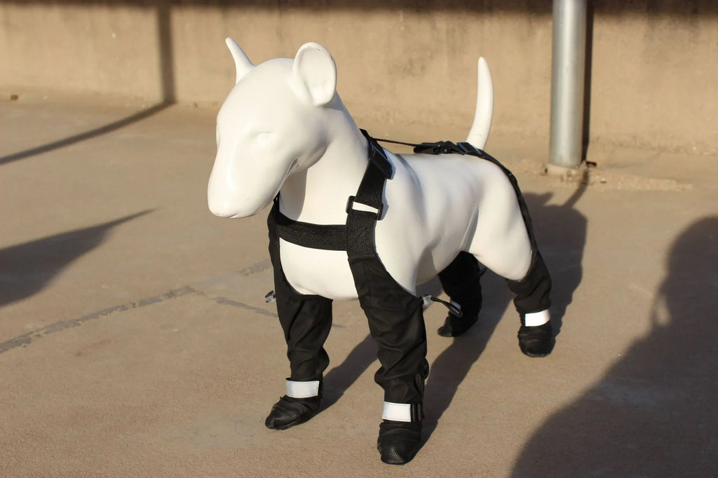 Waterproof non-slip dog shoes in black polyester material