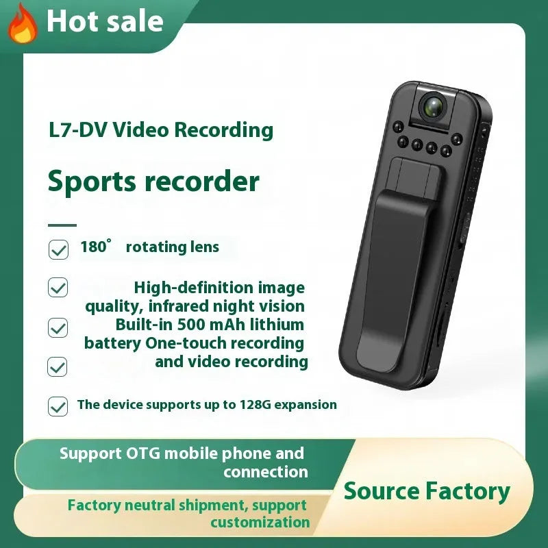L7 model HD night vision infrared video recorder with Wi-Fi for home and outdoor use.