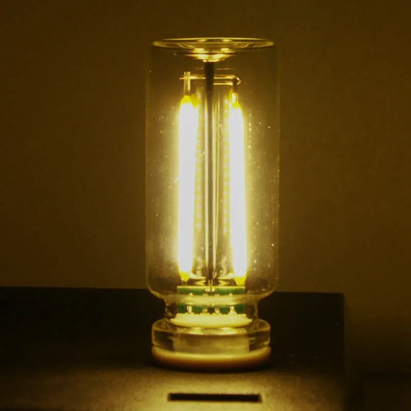 RX9001 transparent small night lamp USB touch ambience light warm white yellow glass modern simplicity