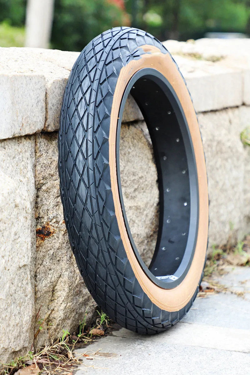 Brown 20 x 4.0 inch rubber tyre for electric beach car and snowmobile