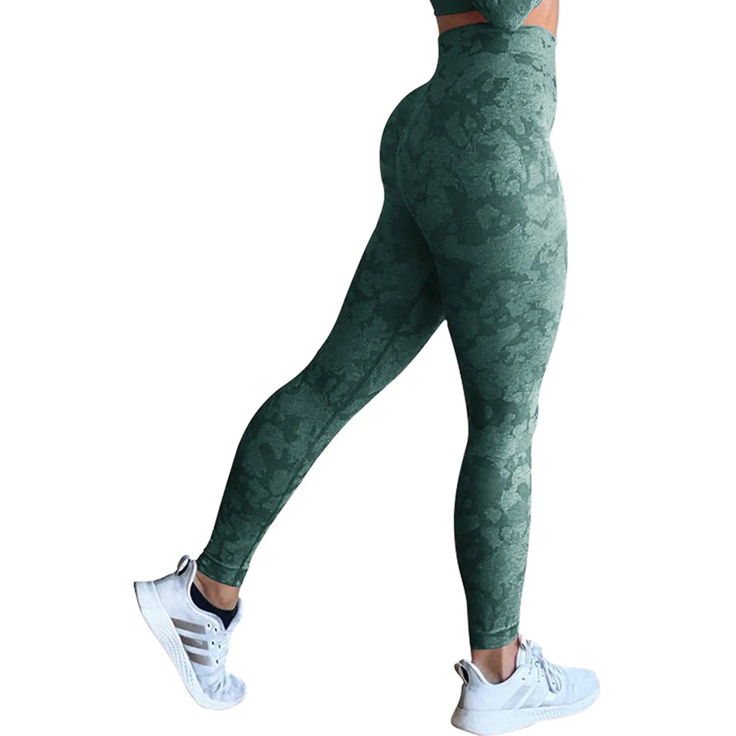 Women's push up booty leggings in a camouflage pattern for gym and yoga workouts.
