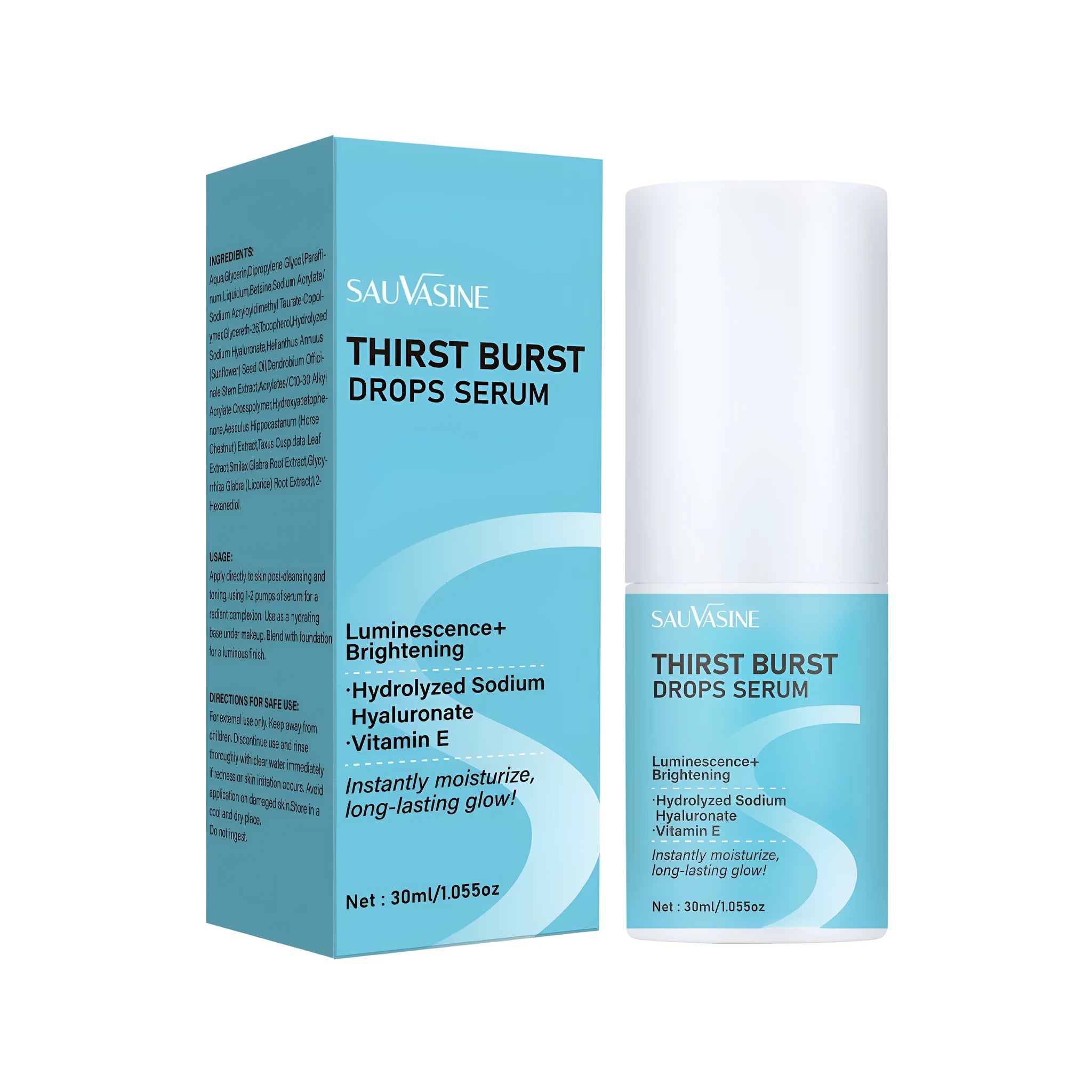 SWX250 moisturising eye care drops in 30ml bottle with dimensions 34x34x98.5mm
