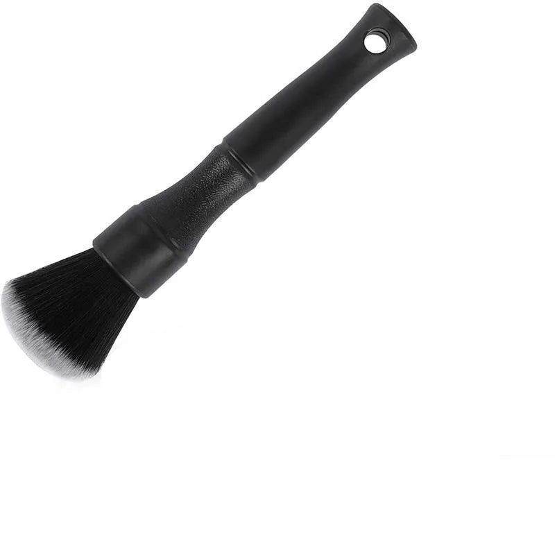 Black car detailing brush with soft pig hair bristles and PP plastic handle