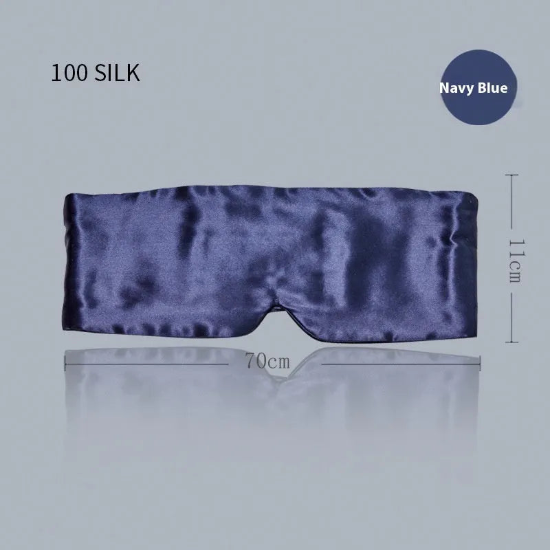 Mulberry silk sleep eye mask shown in champagne gold colour for light blocking comfort.