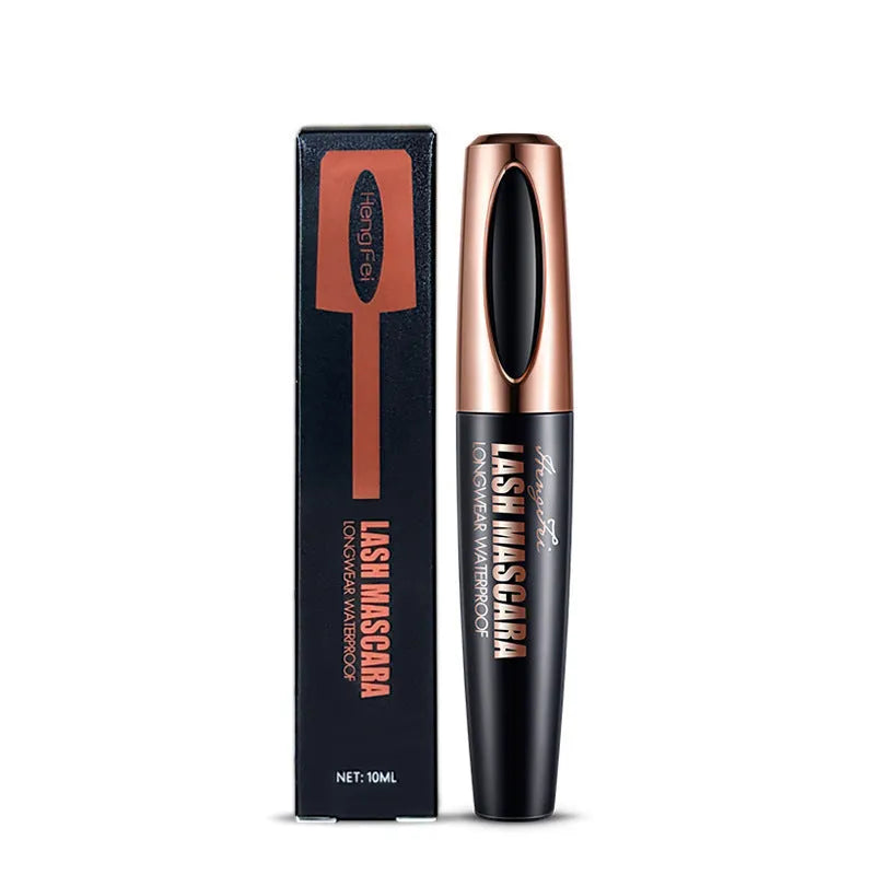 Black waterproof and sweat-proof mascara tube for thick, long curling eyelashes.