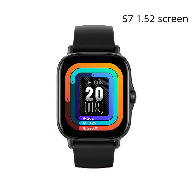 GT20 black smartwatch on wrist showing heart rate monitoring screen