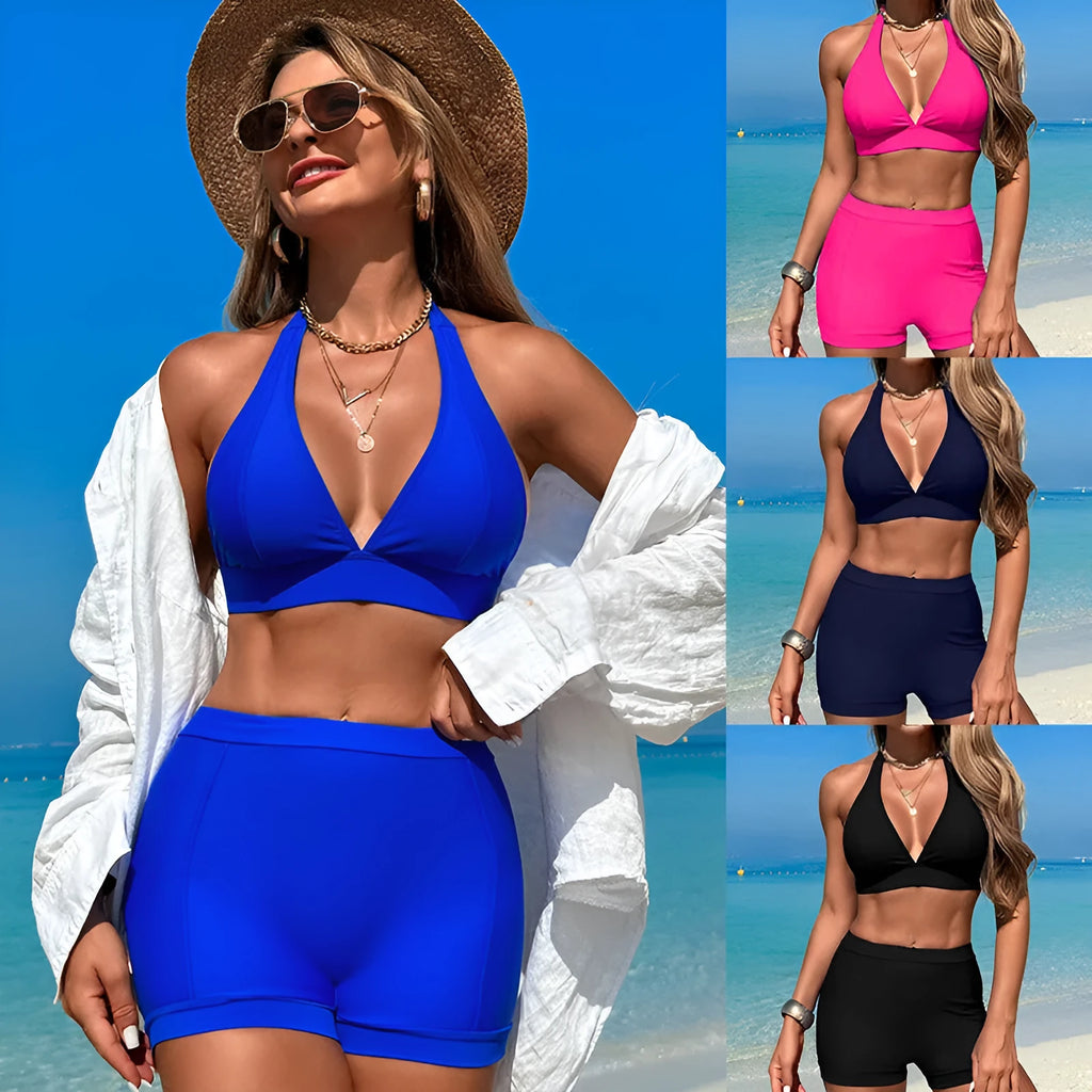 Women's nylon swimsuit bikini in multiple colours for swimming and hot spring use