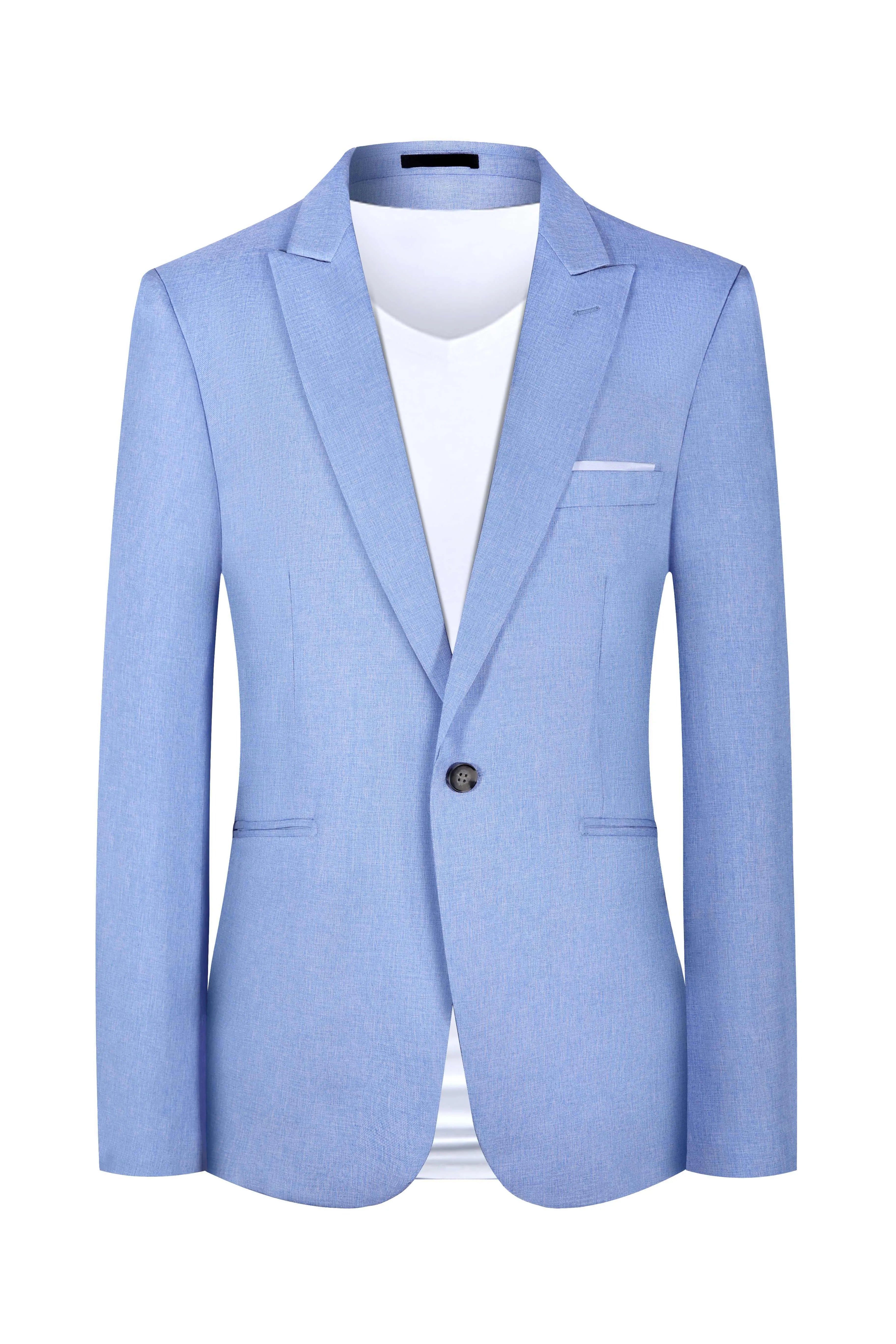 Men's light blue casual western style suit jacket for spring summer wear