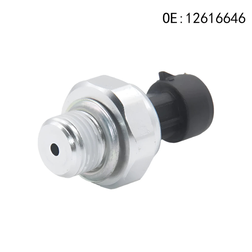 Silver metal fuel pressure sensor for GM vehicles, part numbers 12616646 and 12677836