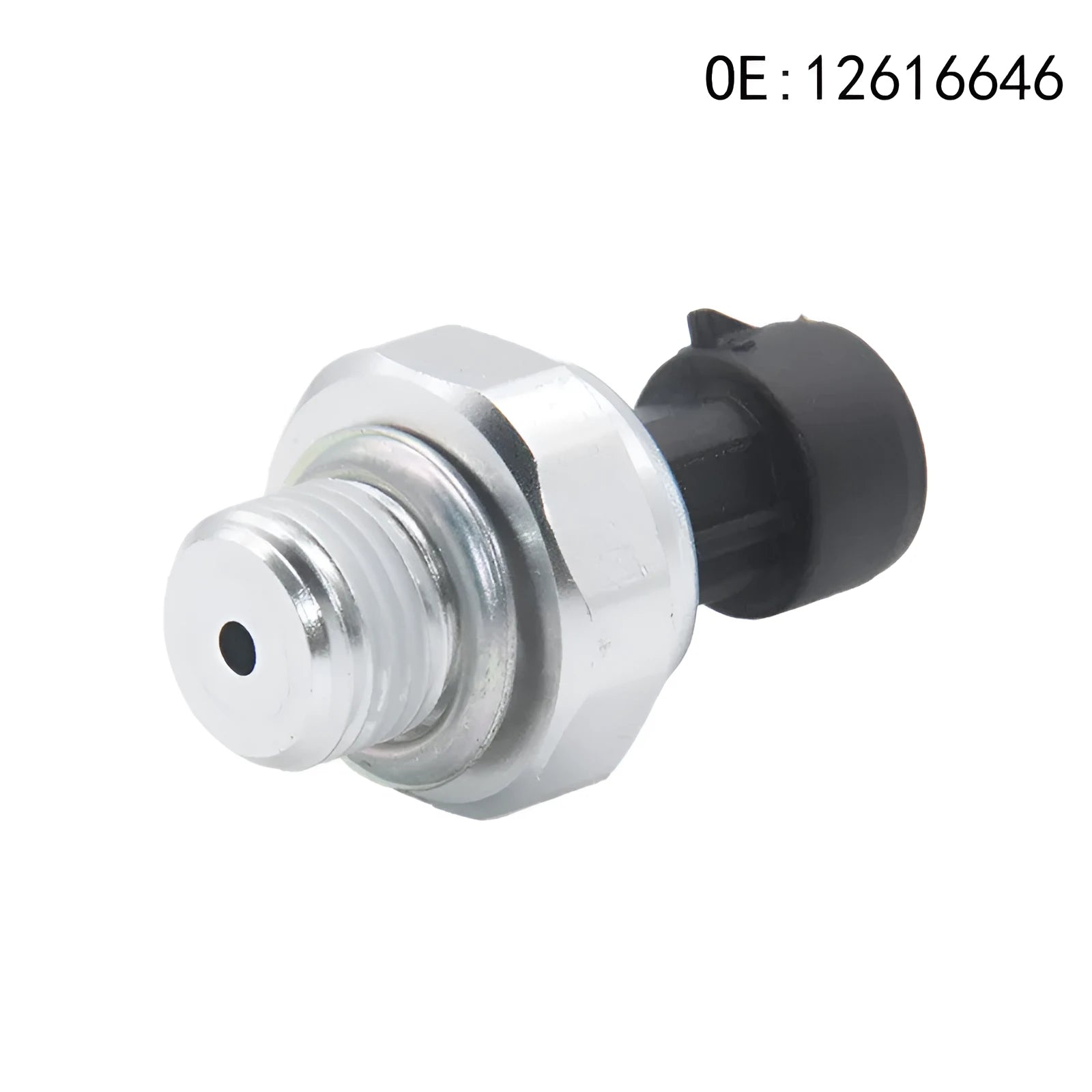 Silver metal fuel pressure sensor for GM vehicles, part numbers 12616646 and 12677836