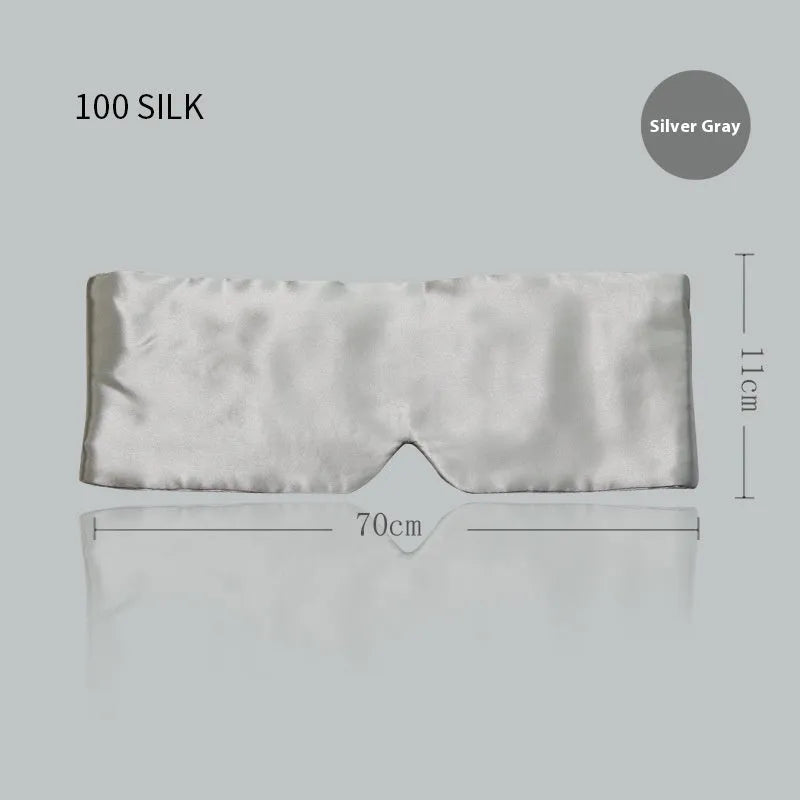 Mulberry silk sleep eye mask shown in champagne gold colour for light blocking comfort.