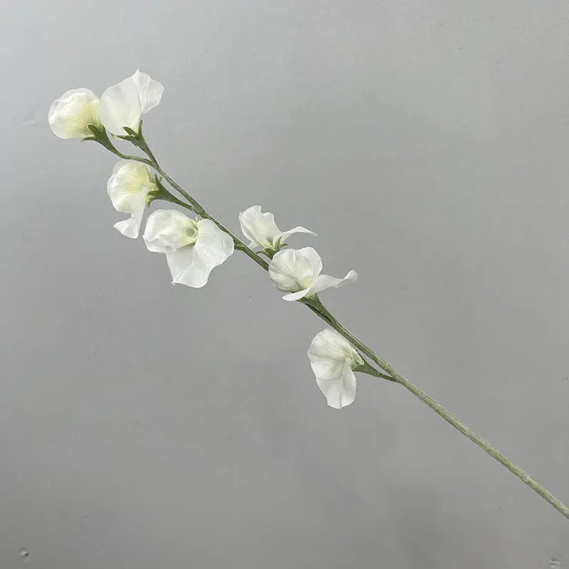 Silk flocking fragrant pea fake flower 63cm in purple, wedding decoration prop