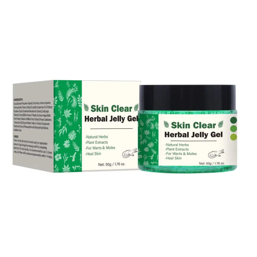 50g tube of clear herbal gel for facial and body skin care with cooling moisturising properties