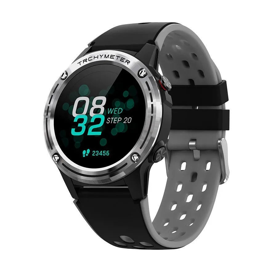 GPS smart watch with square 49mm case and silicone sports bracelet in multiple colours
