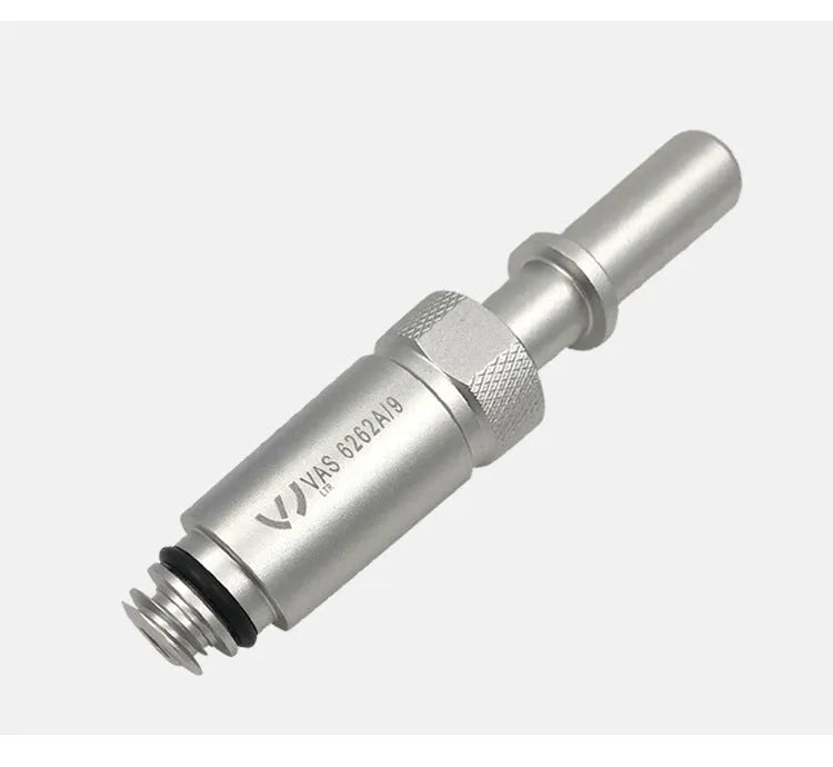 Silver metal transmission refueling joint tool for VAS6262-9 compatible systems.