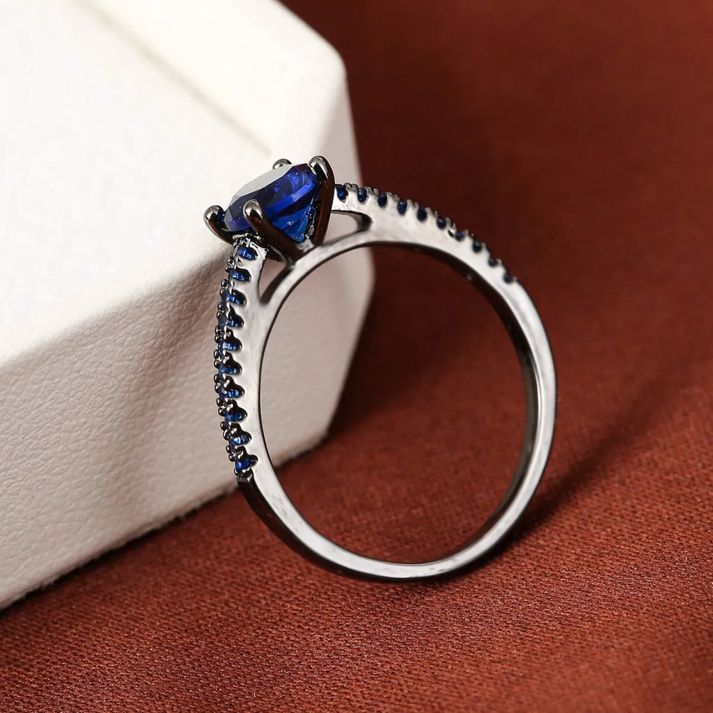 Hexagonal geometric copper ring with electroplated finish in various colour options.