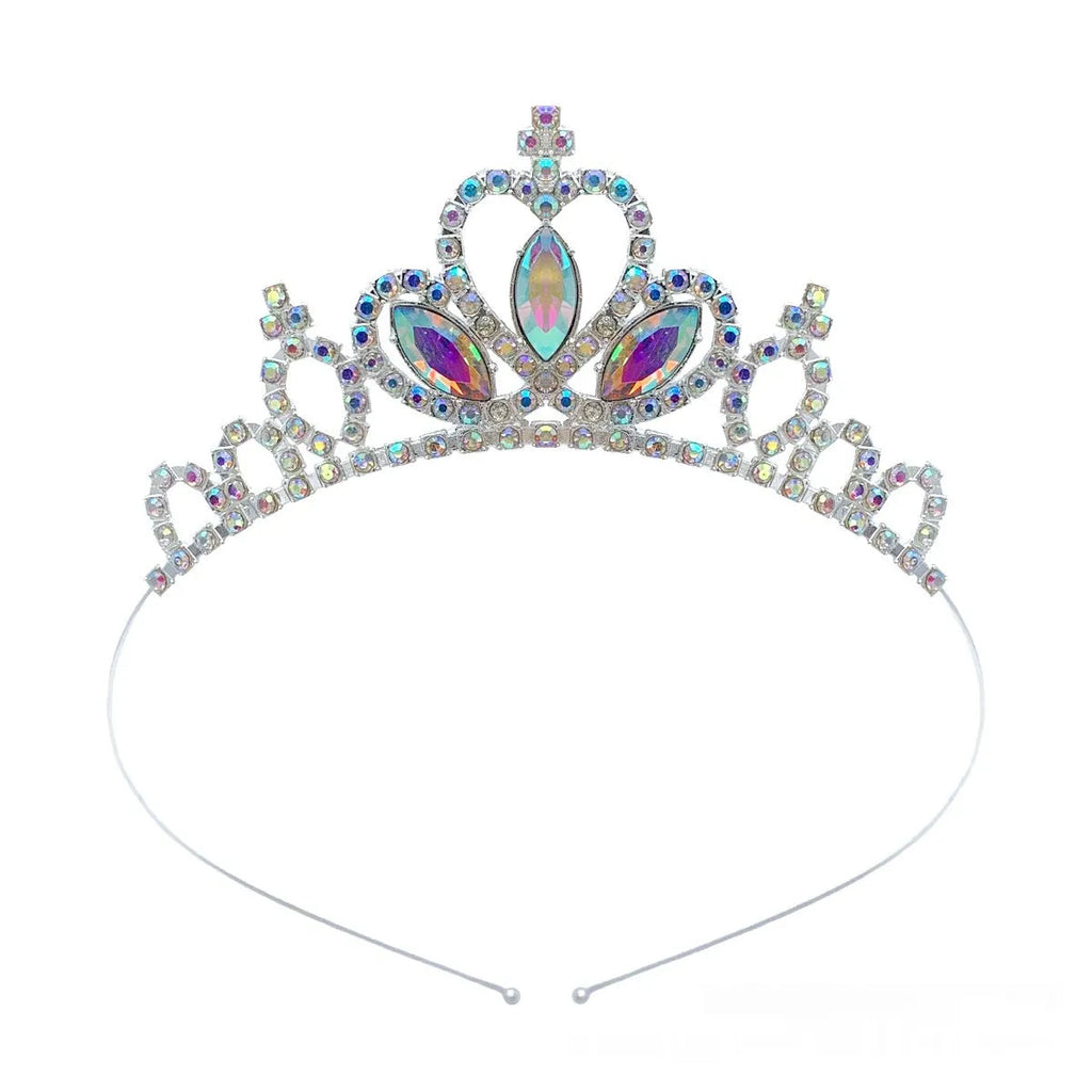 Girl's alloy princess crown with electroplated finish and crystal accents