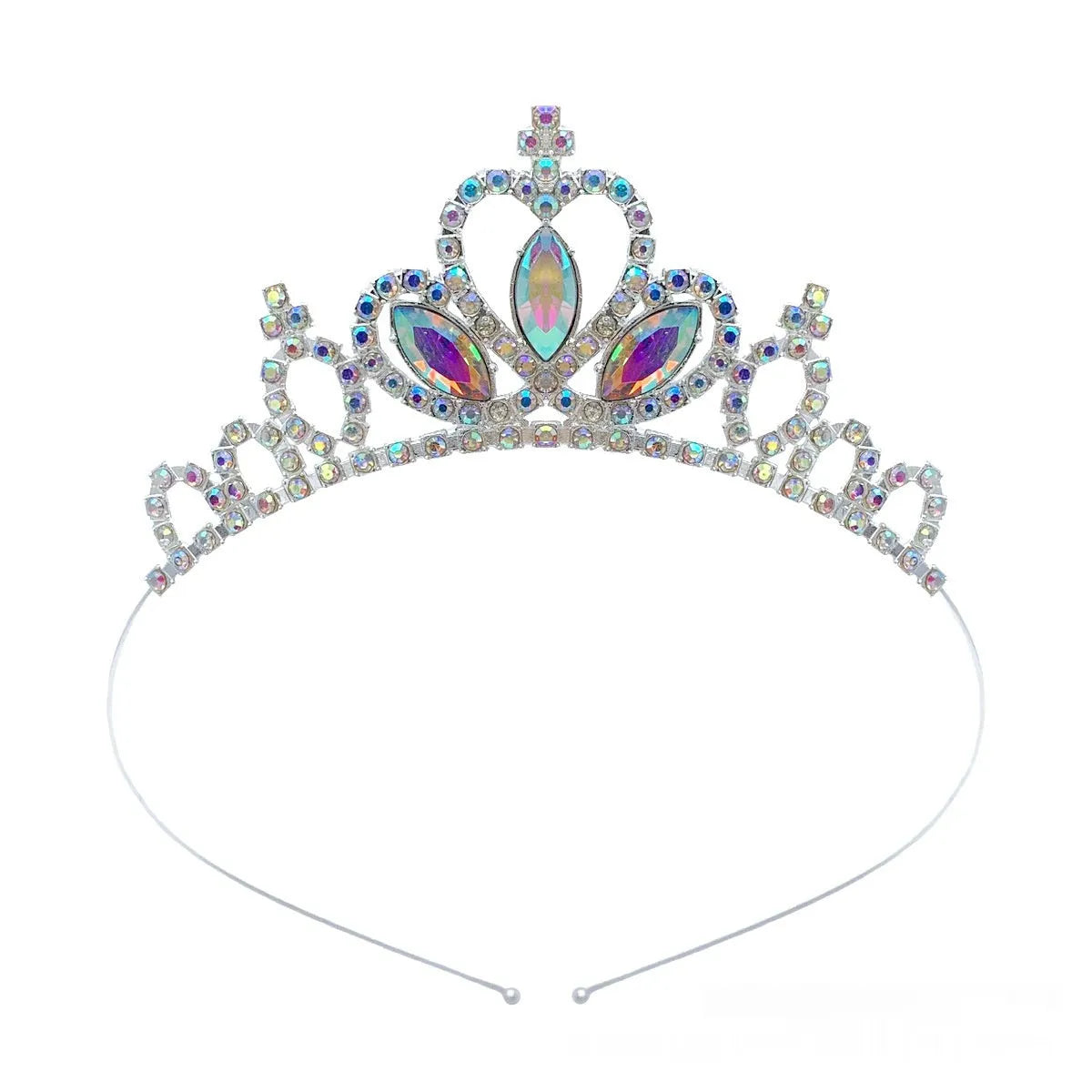 Girl's alloy princess crown with electroplated finish and crystal accents
