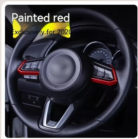 Aluminium alloy steering wheel button decorative stickers in brushed red silver blue colours