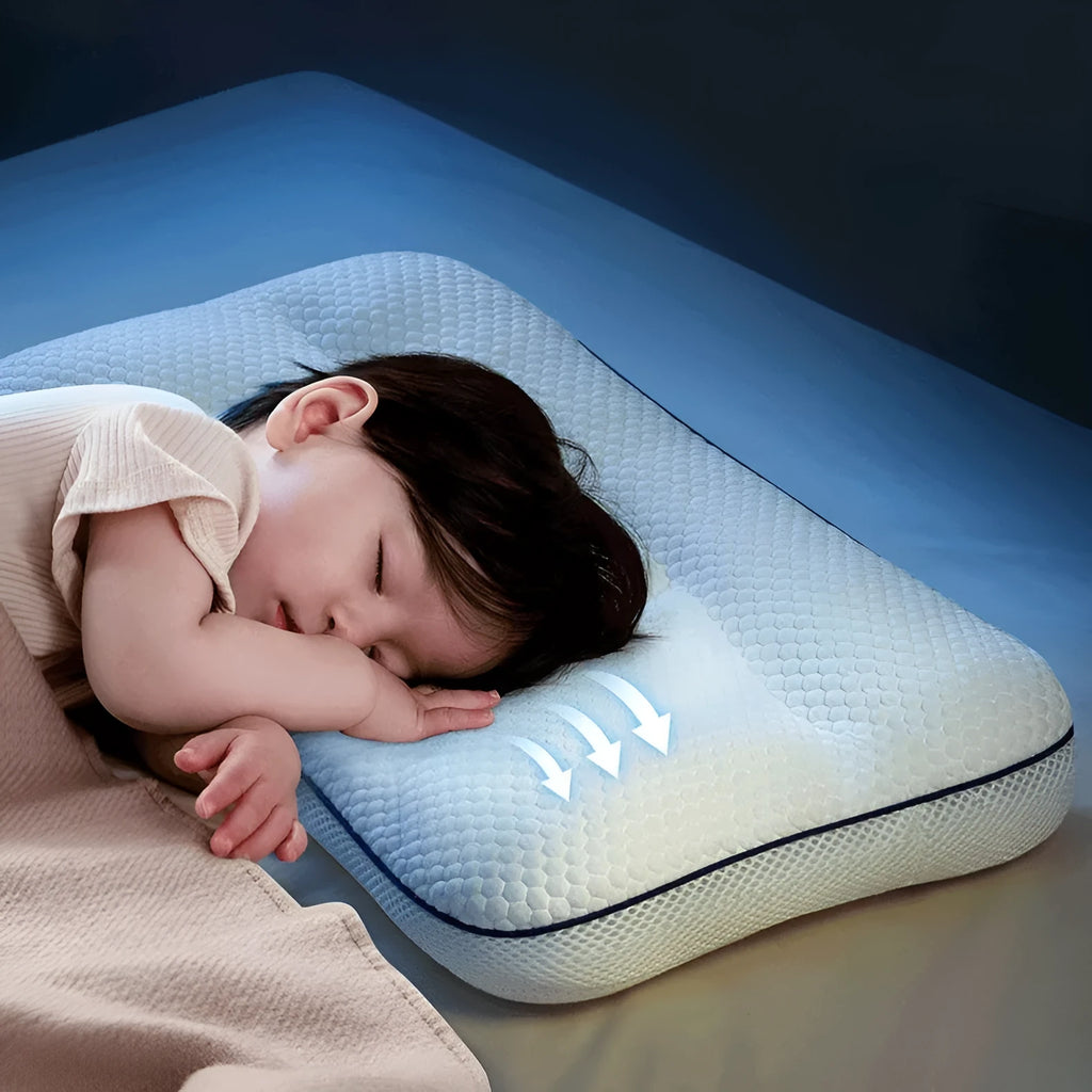 Children's double-sided antibacterial travel neck pillow with silk floss filling for ages 1-6 years