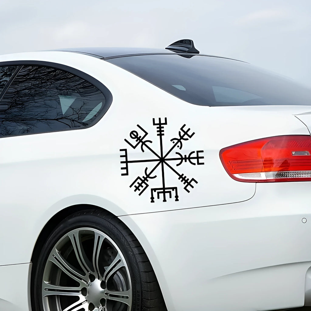 Square 13cm vegetarian-themed vinyl sticker for car window or body.
