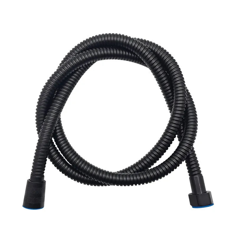Water saving filter shower head in black with built-in filter element for rain-style bathroom showers
