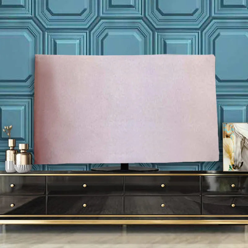 Velvet fabric LCD TV cover in multiple colours and sizes for dust protection.
